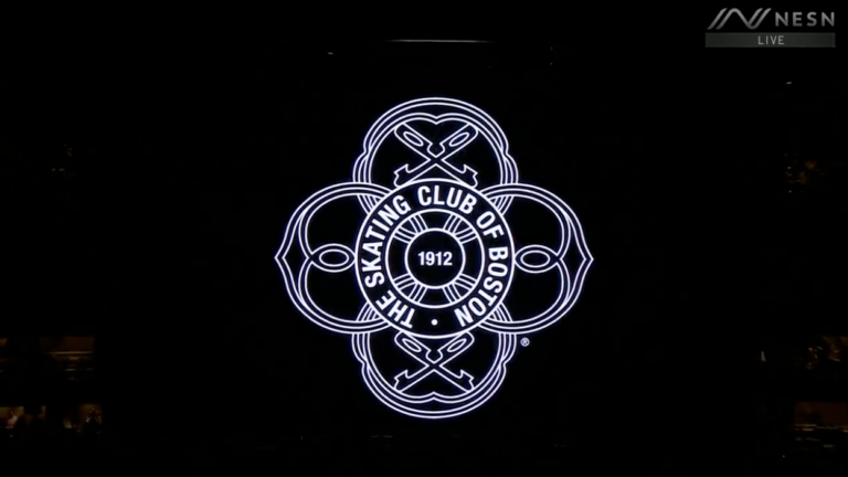 The Skating Club of Boston's logo was put on display at the TD Garden videoboard.